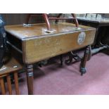 XIX Century Mahogany Drop Leaf Pembroke Table, on turned supports.