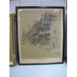 Cecil Aldin 'The Goose Inn Salisbury' Coloured Print, 38 x 32.5cms, graphite signed to margin.