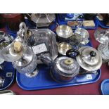 A Hallmarked Silver Mounted "Birthday Book", together with a plated three piece teaset, further