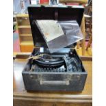 1930's American Smith Premier 71 Noiseless Black Typewriter (cased).