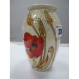 A Moorcroft Pottery Vase, decorated with the Harvest Poppy design by Emma Bossons, shape 393/5,