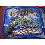 Costume Beads, Hair Slides, Brooches, Buckles etc:- One Tray