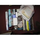 Cookery Books, menus, wine connoisseurs kit, Brexton fold box, Bakelite Doncaster Mayor tobacco box,