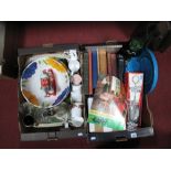 China Tea Set, paraffin lamp, shoe stretcher, "Chippy" brochure, literature, ceramics, onyx table