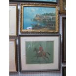 DS.Huntsman in Pursuit, Pastel Drawing, 22.5 x 27.5cms, monogrammed and dated '98, Nilo,