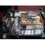 Quantity of Cutlery, to include mother of pearl handled crumb scoop, cake tongs:- One Box