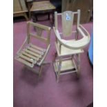 Metamorphic Child's High Chair, artists stool. (2)