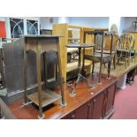 XIX Century Mahogany Washstand, oak plantstand, wine table. (3)