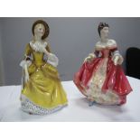 Two Royal Doulton Figurines, 'Sandra' HN2275 and 'Southern Belle' HN2229.
