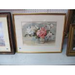 Victor Cloverley-Price (Born Winchester 1901), Vase of Roses Watercolour, 27 x 37.5 cms, signed