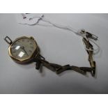 A 9ct Gold Cased Ladies Wristwatch, to expanding bracelet, stamped "9ct" (damaged).