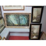 Charles Combes, Woodland Scene, 39.5 x 74.5cms, signed lower right, pair of similar smaller