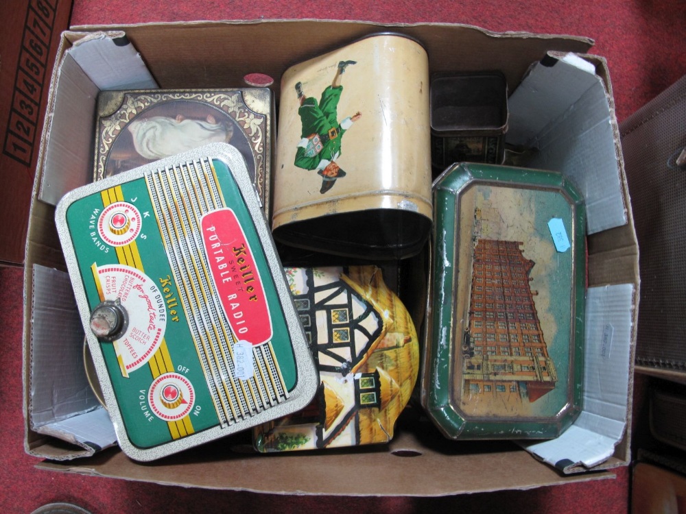 A Quantity of Mid XX Century and Later Tins and Associated Items, including Co-op/Keiller sweet