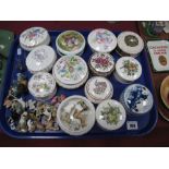 A Collection of China Trinket Pots and Covers, including Wedgwood 'Avebury', 'Angela', 'Coalport