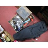 Hudson Box, Rabone table, pens, penknives, Sirius 10 x 50 binoculars, darning mushroom, etc:- One