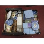 Wedgwood Jasper Ware Plates and Trinkets, XX Century pottery clock casing, teapot, French jug
