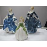 Royal Doulton Figurines 'Fragrance' HN 2334, 'Hilary' HN 2335, 'Penny' HN 2338. (3)