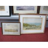 E.M.Frinch? Sand Dunes by Estuary, Watercolour, 22 x 35cms, signed and dated '07, lower right;