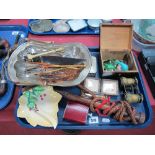 Carlton Ware Jam Dish, vesta case, pastry cutter, opera glasses, etc:- One Tray