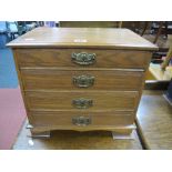 Early XX Century Oak Four Drawer Office Table Top File.