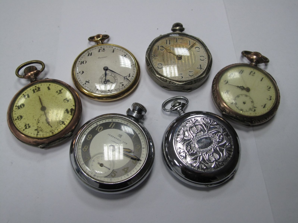 Ingersoll, Grosvenor, "Torpedo Lever" and Other Assorted Pocketwatches.