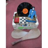 Elvis Presley Novelty Clocks, Jokari bats, games, Golly figures, Crescent coach, etc:- One Box