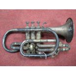 Besson & Co 'Class A' Silver Plated Brass Cornet, 33.5cms long.