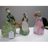 Royal Doulton Figurines 'Miss Demure' HN 1402, 'Grace' HN 231,8 and 'The Milkmaid' HN 2057. (3)