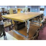 A Large Rectangular Topped Table, on chrome supports 100 x 200cms.