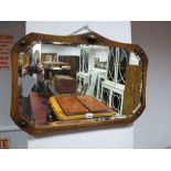 1920's Oak Rectangular Shaped Wall Mirror.