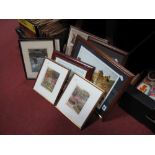 Two XIX Century Prints M.B Foster, 'The Chairmender', and of a windmill, black and white photo of