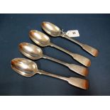 A Matched Set of Four Hallmarked Silver Fiddle Pattern Table Spoons, Charles Stuart Harris, London