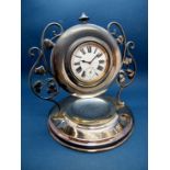 A Plated Goliath Pocketwatch Stand, the central circular aperture between openwork ivy leaf