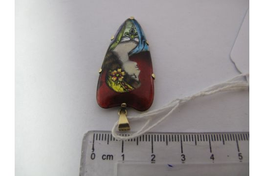 Broche Art Nouveau En Argent 925 - Émail Grand Feu, 35 Mm, Signée Issanchou Limoges