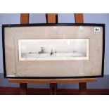 AFTER WILLIAM LIONEL WYLLIE (1851-1931) The Fifth Battle Squadron, etching, signed in pencil in