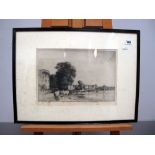 •AFTER STANLEY ANDERSON (1884-1966) River Embankment, etching, signed and dated 1920 in the plate