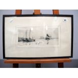 AFTER WILLIAM LIONEL WYLLIE (1851-1931) On the Scheldt, etching, signed in pencil in the margin,