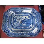 Four Burleigh Ware Willow Pattern Meat Plates.