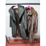 A Full Length Dark Brown Mink Coat, peter pan collar, 107cms long; a "Lister Manquilla" full