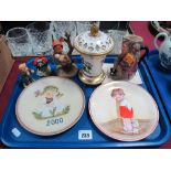 Spode Salvia and Rhododendron Pot Pourri, Doulton Jester jug, Lucie Attwell plate, Goebel and Albert