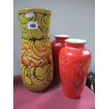 Poole Pottery Aegian Vase, impressed and printed factory marks 30cms high, together with a further