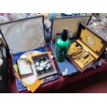 Spode Collectors Plates, thimbles, soda syphon, cased manicure set, etc:- One Box