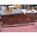 Mahogany Sideboard, with a moulded edge, four cupboard doors, on bracket feet; a mahogany double