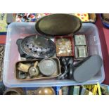 Binoculars, coinage, magic lantern slides, plated ware, ebony elephants, etc:- One Box