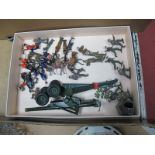 A Quantity of Britains Diecast Military Toys and Lead Soldiers, (some damages) including a 155mm gun