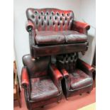 Thomas Lloyd Two Piece Leather Button Back Lounge Suite, and similar easy chair.