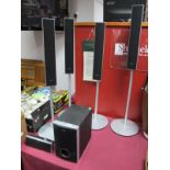 Four Sony Model SS-TS73 Floor Standing Speakers, SS-WS71 and SS-CT71 speakers.