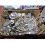 A Mixed lot of Assorted Plated Ware, including goblets, model cannon, swing handled dishes,