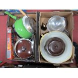 TG Green Grip Stand Large Mixing Bowls, Friars Aylesford oil and vinegar bottles, Tefal pans,