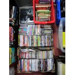 Quantity of DVD's, cd's, cassettes, books, Prinzmatic 500 projector.